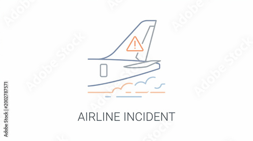 Airline incident and aviation safety warning icon