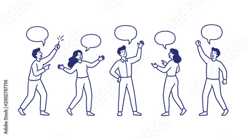 Group Of Happy Friends Celebrating Success Together While Cheering And Having Fun During Social Gathering Party Event In Minimalist Style