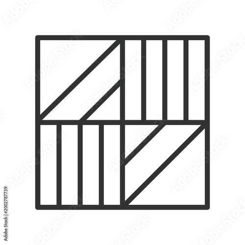 Abstract tile pattern, icon in line design. tile, pattern, geometric, grid, abstract, minimal, layout on white background vector. Abstract tile pattern editable stroke icon