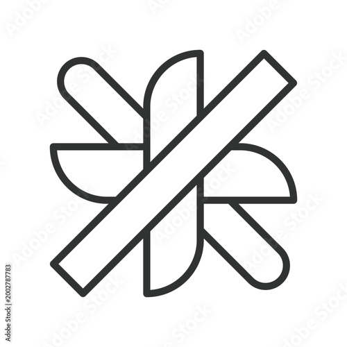 Abstract crossed shape, icon in line design. abstract, cross, shape, geometric, symmetry, minimal, composition on white background vector. Abstract crossed shape editable stroke icon