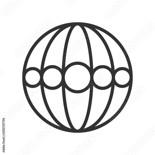 Abstract globe structure, icon in line design. globe, abstract, sphere, grid, geometry, lines, minimal on white background vector. Abstract globe structure editable stroke icon