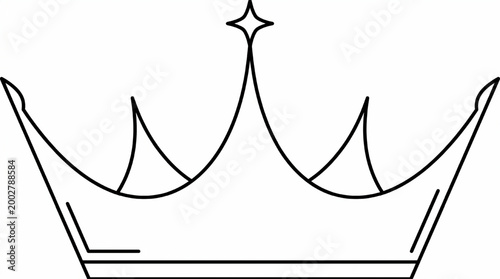 Minimalist outline icon of a crown