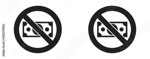 No money icons financial crisis empty wallet budget loss symbols poverty bankruptcy concept economic problems finance warning signs clean vector design