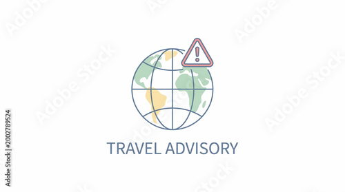 Global travel advisory warning icon
