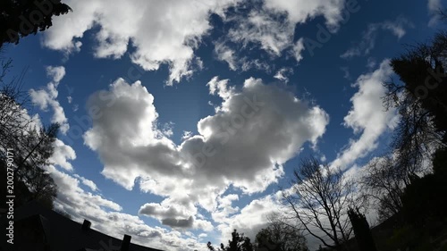 Clouds are floating in the sky, timelapse