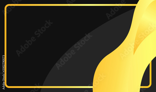 Foto Bold golden frame hugs a deep black canvas