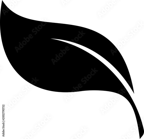 Leaf silhouettes icon foliage leaves nature botanical plant shapes vector pack, flat and line style black icons, eco greenery elements bundle isolated design