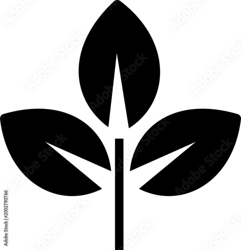 Leaf silhouettes icon foliage leaves nature botanical plant shapes vector pack, flat and line style black icons, eco greenery elements bundle isolated design