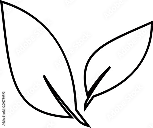 Leaf silhouettes icon foliage leaves nature botanical plant shapes vector pack, flat and line style black icons, eco greenery elements bundle isolated design