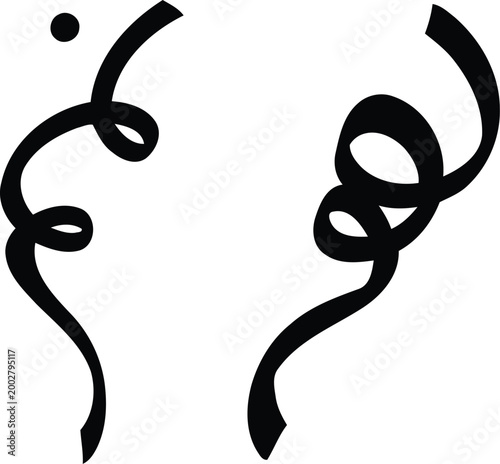 Abstract black silhouette of two figures possibly a couple or embrace