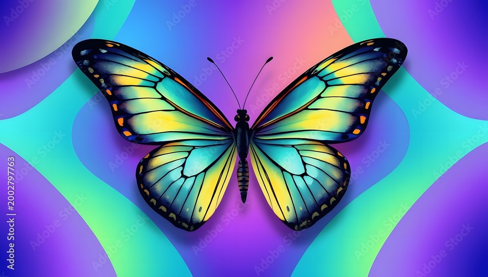 Obraz premium butterfly wings abstract background colorful gradient design 