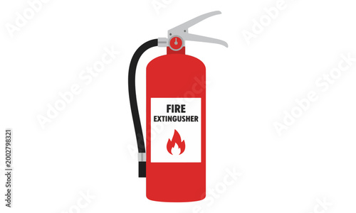 Red Fire Extinguisher Isolated on White Background Vector Illustration