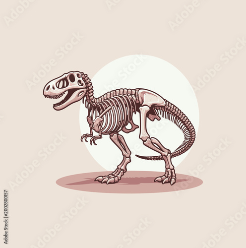 vector illustration of a cartoon dinosaur bones