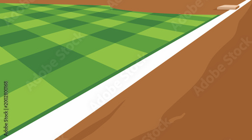 Baseball Field Dirt Path Leading to Third Base Vector Background