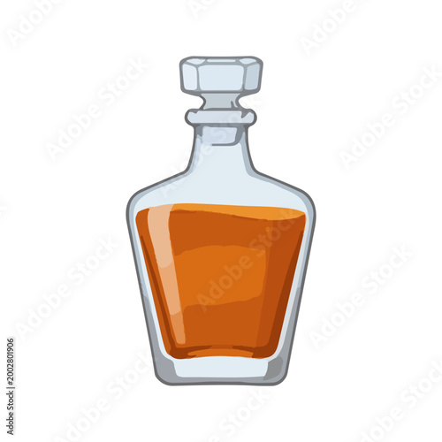 Glass Whiskey Decanter Vector Illustration Isolated