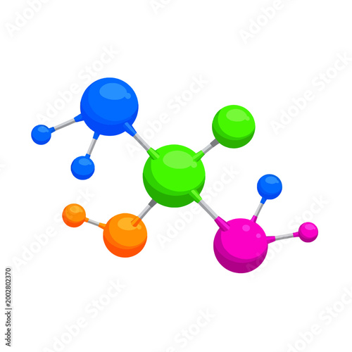 A colorful abstract representation of a complex chemical molecular structure model