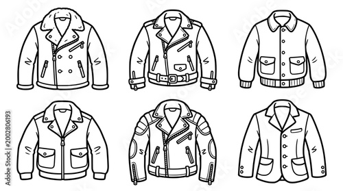 A stylish collection of jackets showcasing various designs, perfect for fashion enthusiasts looking to add flair, warmth, and individuality to their outerwear wardrobe.