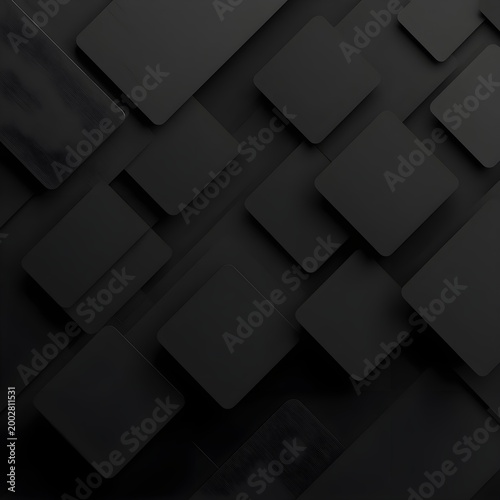 Abstract Black Gray Geometric Rectangle Pattern, background.