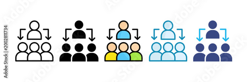 Organization Icon Set Multiple Style Collection