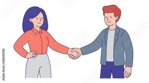 Two people shaking hands illustrating agreement teamwork and business partnership concepts