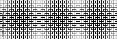 horizontal seamless black capital letter T and I in square for pattern and background.