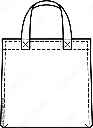 Simple vector illustration of a reusable shopping bag a blank canvas tote for branding and design isolated on white background