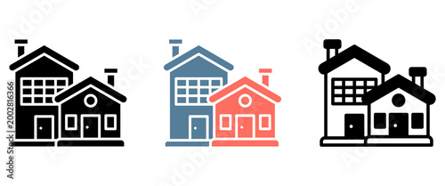 House Icon Collection Set  Glyph & Mixed Style  
