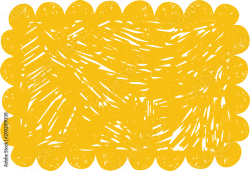 Foto Wavy grunge yellow rectangle frame with irregular edges