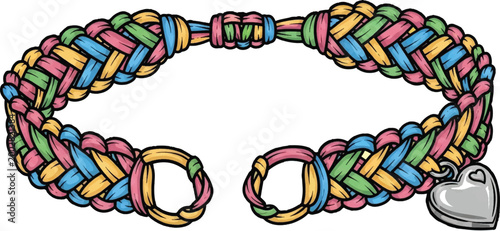 Colorful woven bracelet, braided jewelry, heart charm, multicolor accessory, fashion icon