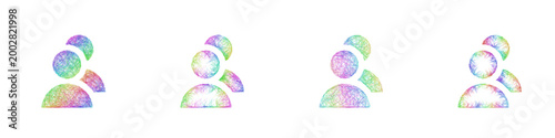 Rainbow color sketch users icon design set
