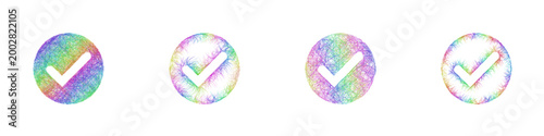 Colorful sketch success icon design set