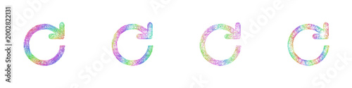 Colorful sketch refresh icon design set