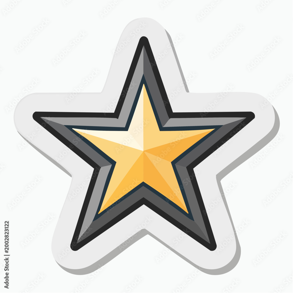 Obraz premium Golden Star Sticker Icon