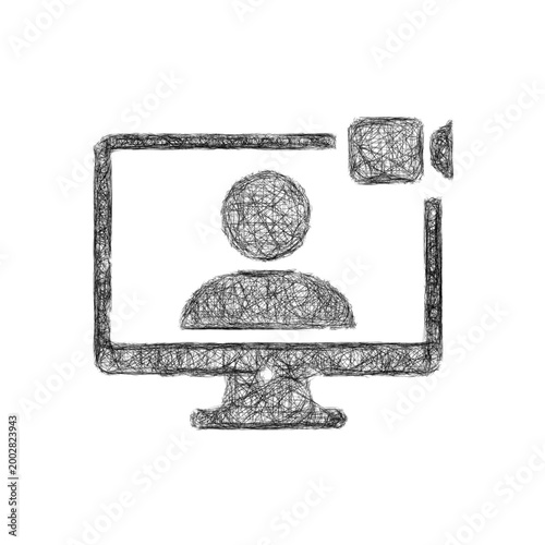 Sketch video call icon design