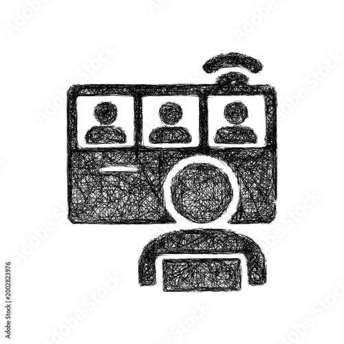 Sketch remote meeting icon design