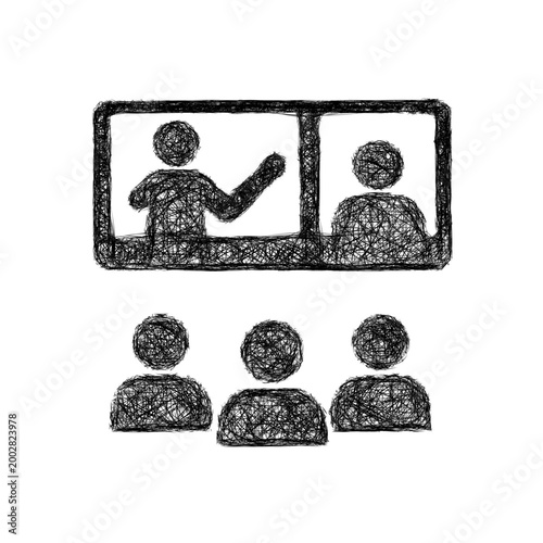 Sketch virtual classroom icon design