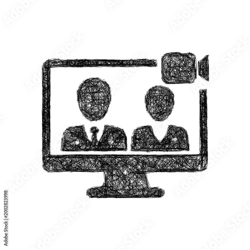 Sketch business video call icon design