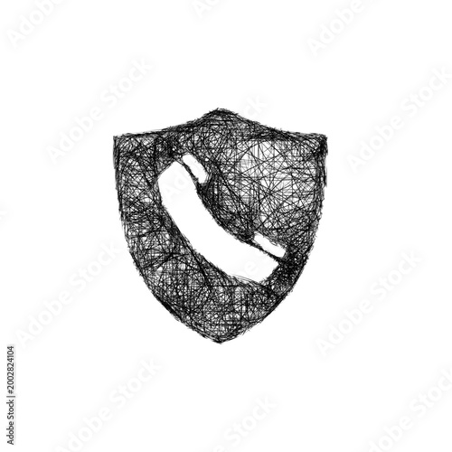 Sketch call security icon design