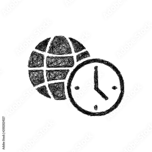 Sketch time zone meeting icon design
