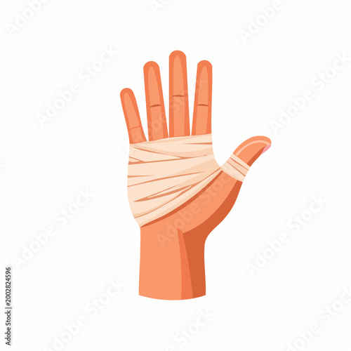 Hand Wrapped in Bandage