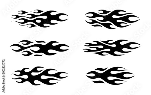 Black Tribal Flame for Vehicle Decals and Customization fire sticker