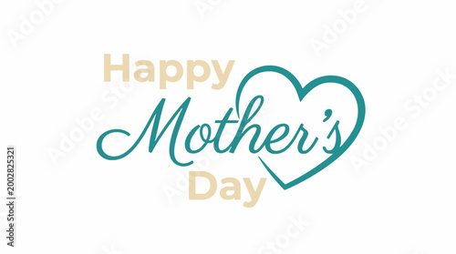 Happy Mother's Day greeting with elegant typography and a heart design