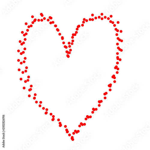 Doodle heart love. Hand drawn heart sketch icon. Red hand drawn heart love isolated on white background. Valentines Day. Vector.