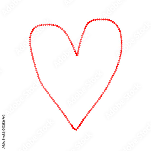 Doodle heart love. Hand drawn heart sketch icon. Red hand drawn heart love isolated on white background. Valentines Day. Vector.