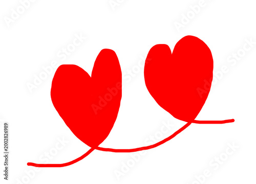 Doodle heart love. Hand drawn heart sketch icon. Red hand drawn heart love isolated on white background. Valentines Day. Vector.