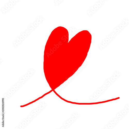 Doodle heart love. Hand drawn heart sketch icon. Red hand drawn heart love isolated on white background. Valentines Day. Vector.