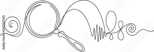 Finding Clarity: Continuous Line Magnifying Glass Art