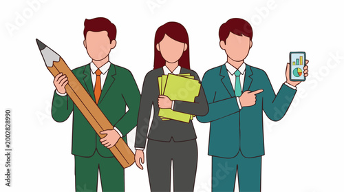 Business Collaboration: Professionals with Creative, Administrative & Tech Tools