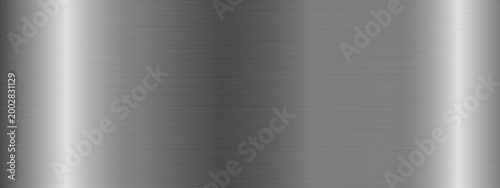 Silver metal texture background. Aluminium gradient of metallic surface with brushed shine and reflection, stainless chrome steel plate, aluminum foil for wallpaper. Vector backdrop
