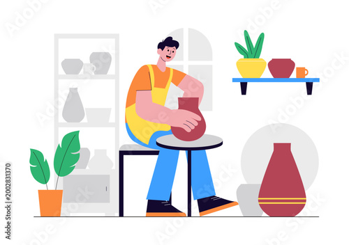 DIY Class Vector Illustration Featuring Craft Workshop Creative Handmade Activities, Pottery, Painting, Sewing, Art Learning, Hobby Studio Design